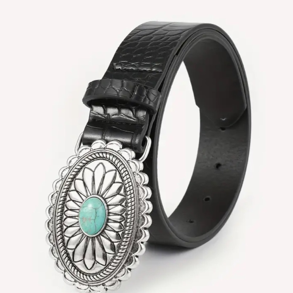 NEW! Saale boho Western vegan Faux turquoise belt